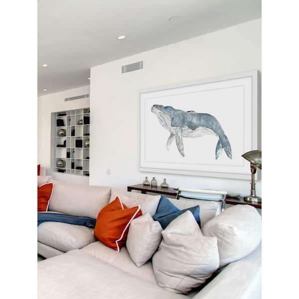 Whale Upside Down Canvas Art Painting Poster Living Room Picture Home Wall Decor 
