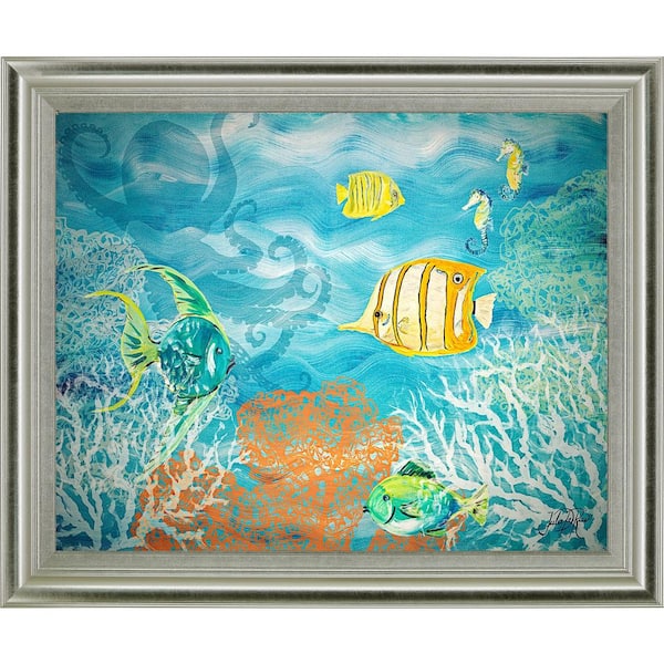 28 in. x 34 in. "Under The Sea" By Julie Derice Framed Print Wall Art