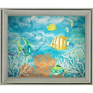 28 in. x 34 in. "Under The Sea" By Julie Derice Framed Print Wall Art