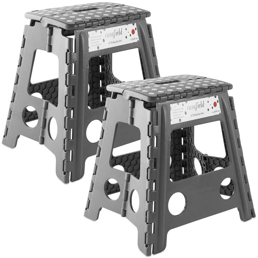 1-Step 16 in. Gray Plastic Step Stool, (2.33 ft. Reach Height) 300 lb. Load Capacity, (Set of 2) price history on PriceWatchPro