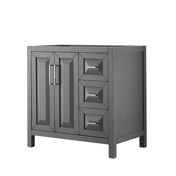 Wyndham Collection Daria 35 in. Single Bathroom Vanity Cabinet Only in Dark Gray