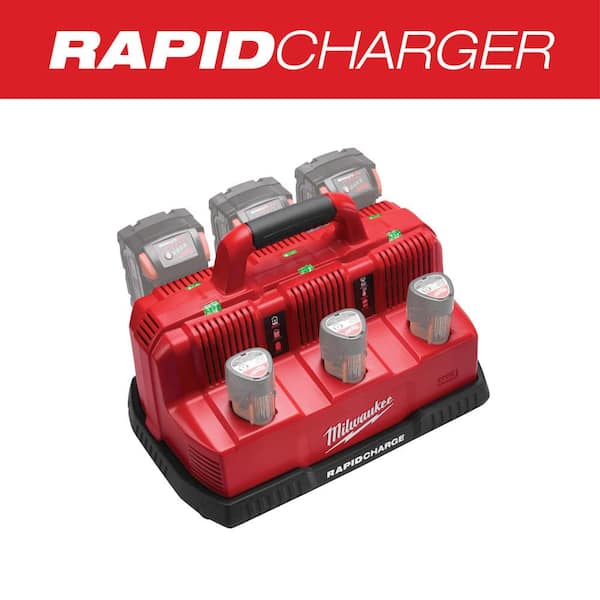Milwaukee 6 Batteries 18 Volt Charging Station Power Tools Lithium Ion