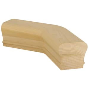 Stair Parts 7211 Unfinished Poplar 135° Level Quarter Turn Handrail Fitting