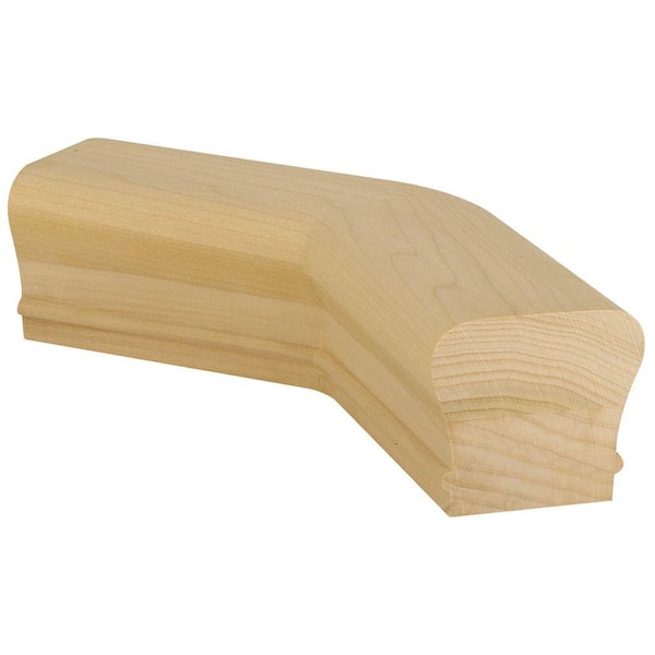 EVERMARK Stair Parts 7211 Unfinished Poplar 135° Level Quarter Turn Handrail Fitting