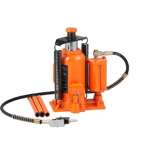 Air Hydraulic Bottle Jack, 20 Ton/40,000 lbs. All Welded Bottle Jack, 10.4 in. -19.7 in. Lifting Range, Manual Handle