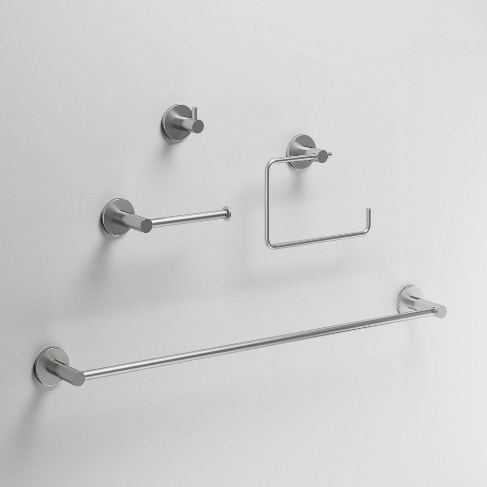 Cass 3-Piece Bath Hardware Set with 24 in. Towel Bar, Toilet Paper Holder, Hand Towel Holder in Brushed Nickel price history on PriceWatchPro