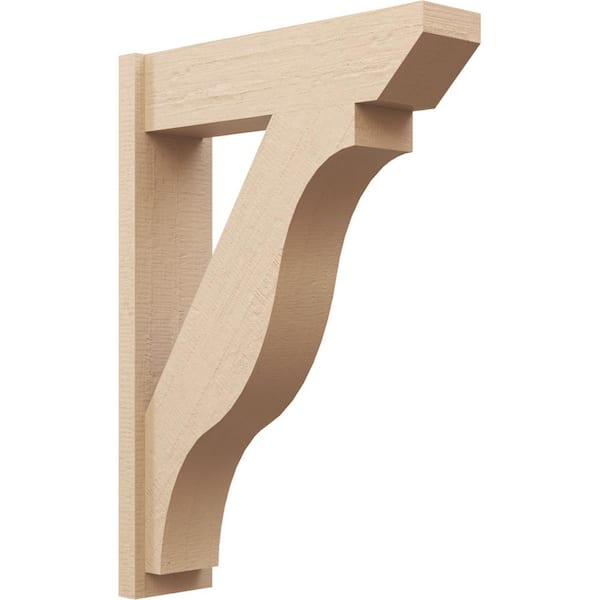 Ekena Millwork 8 in. x 42 in. x 30 in. Funston Slat Rough Cedar Woodgrain Timberthane Polyurethane Outlooker, Primed Tan