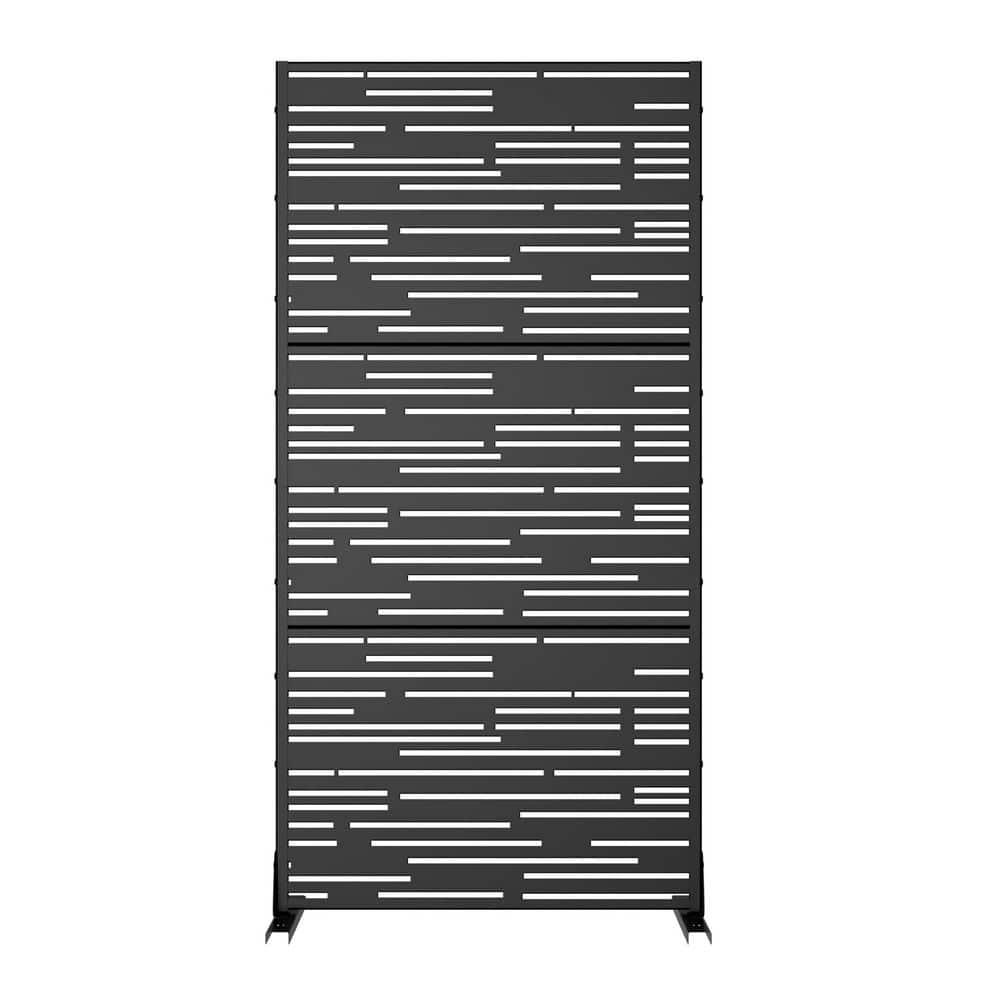"72"" Hx35"" W Black Outdoor Freestanding Metal Privacy Screen Decorative Garden Fence" price history on PriceWatchPro