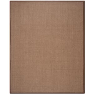 Natural Fiber Brown 9 ft. x 12 ft. Border Area Rug