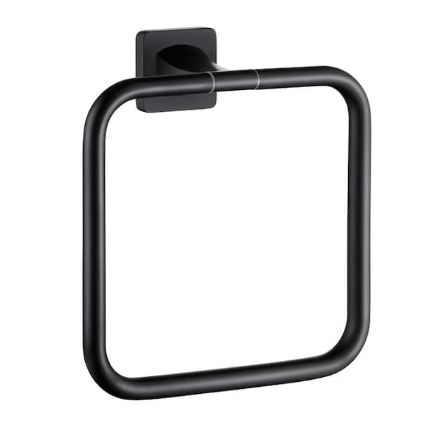 Bath Wall Mounted Towel Ring Hand Towel Holder in Spot Resist Matte Black