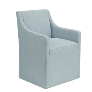 Elaine Blue Skirted Dining Armchair with Casters