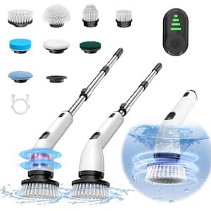 Cordless Power Scrubber, IPX7 Waterpoof Electric Spin Scrubber Cleaning Brush with 8 Brush Heads and Adjustable Handle