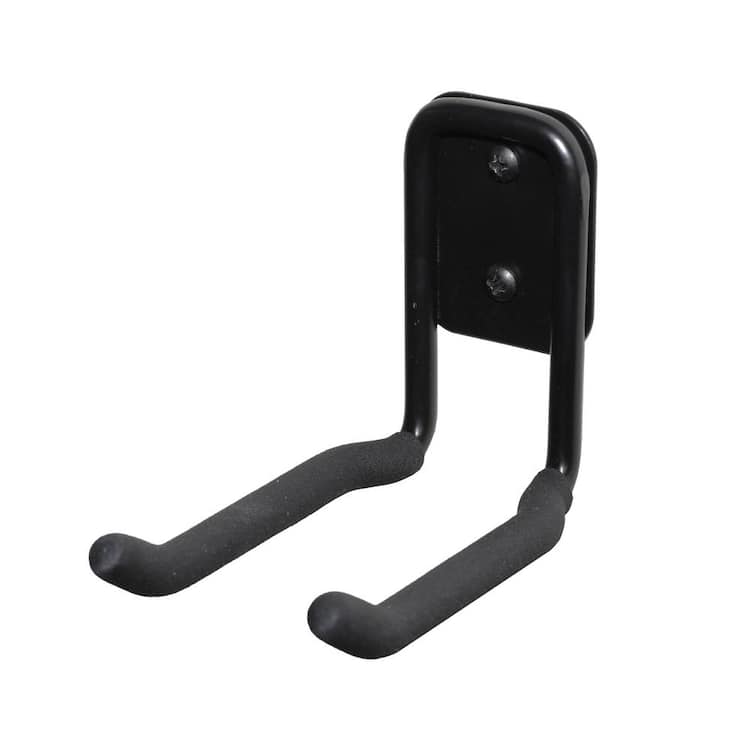 Everbilt 50 lb. Heavy-Duty Wall Mounted Steel Wall Hook in Black ...