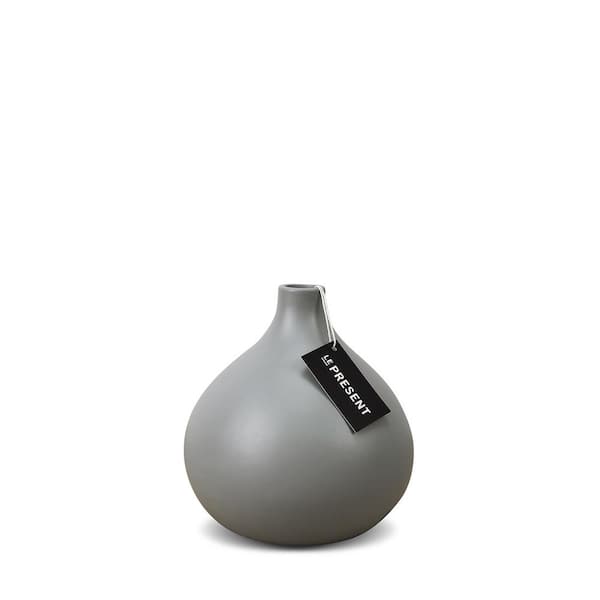 Unbranded Dame Ceramic Vase In Light Gray Matte 5.9 in. Height