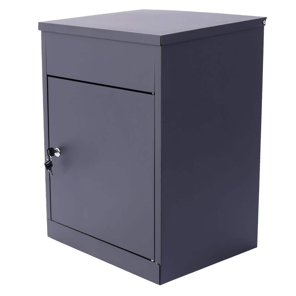 Black Extra Large Lockable Galvanized Steel Parcel Mailbox