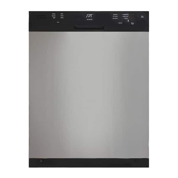 SPT 24 in. Stainless Steel Front Control Dishwasher Digital 120-volt Stainless Steel Tub