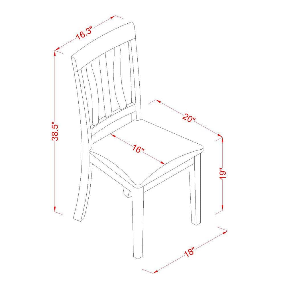 Oak Linen Upholstered Parsons Chairs with Slat Back, Set of 2