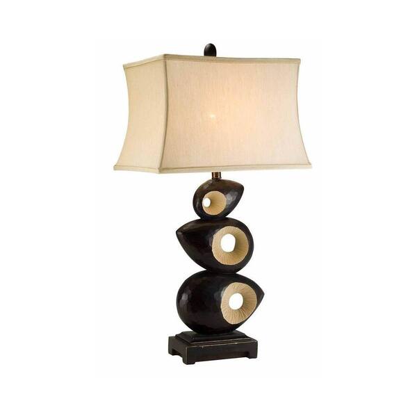 OK LIGHTING 34 in. Antique Brass African Craft Table Lamp