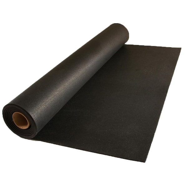 Rubber Home Gym Flooring Rolls - Confetti Black Rubber Floor Home Fitness 