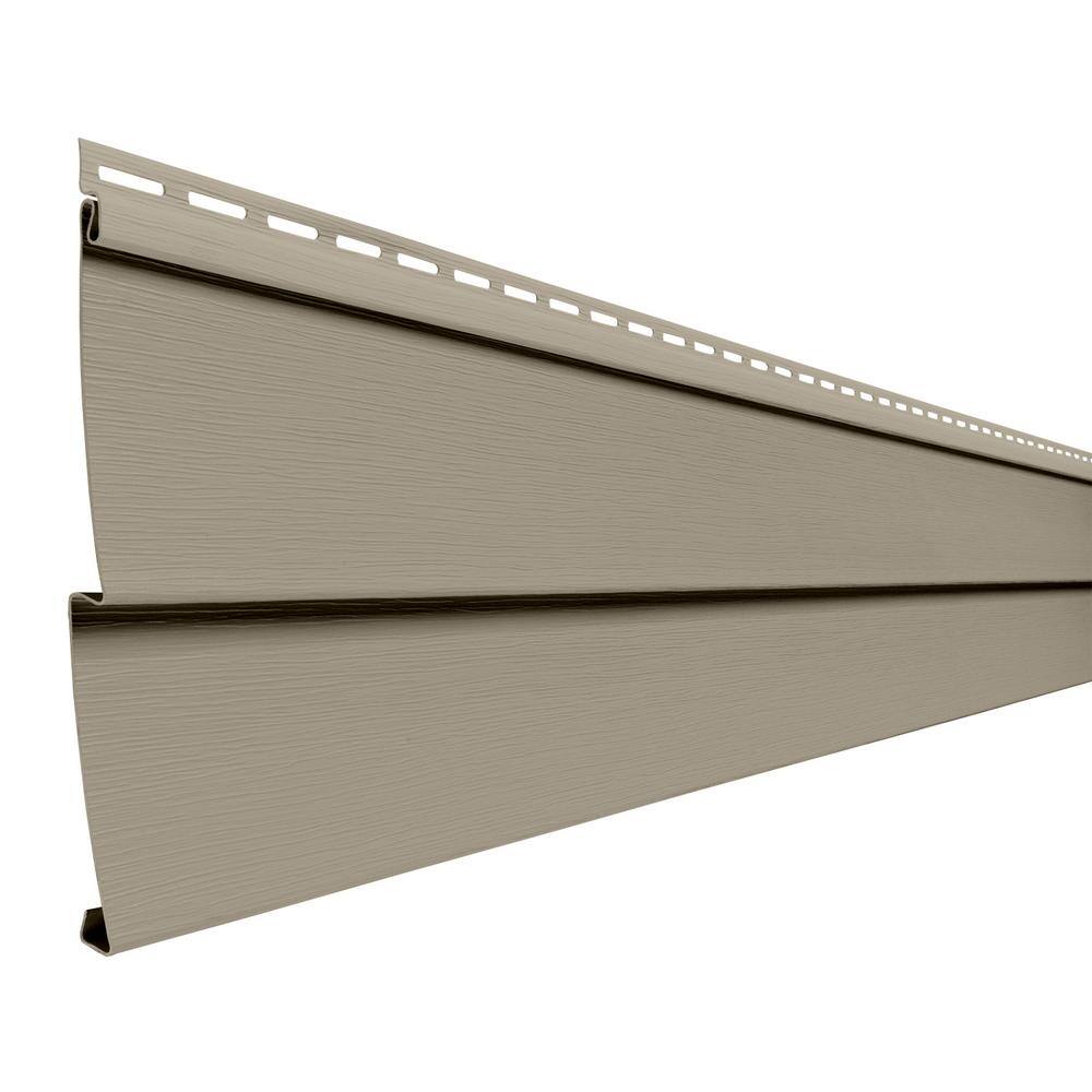 Image showcasing Ply Gem Transformations Double 4 in. x 150 in. Khaki Lap Vinyl Siding ...