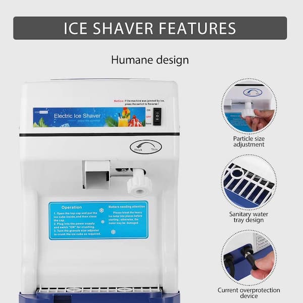 VIVOHOME 4 oz. 265lbs/hr Blue Ice Crusher Shaver Snow Cone Maker 