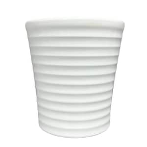 5.1 in. Fremont Small White Jagged Orchid Ceramic Pot (5.1 in. D x 5.4 in. H)