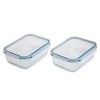 Manna TruDivide 46 oz. Glass Food Storage Container with Lid (2-Pack)