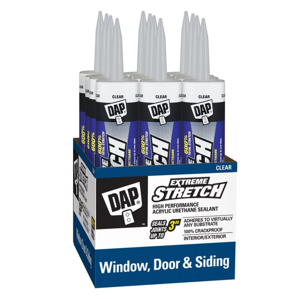 DAP Extreme Stretch 10.1 oz. Clear Premium Crackproof Elastomeric Sealant (12-Pack) -  7079818716