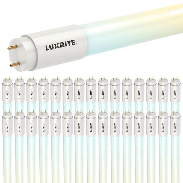 LUXRITE 12W/15W/18 Watt Tunable 4FT T8 LED Tube Lights Type B, 5CCT, Ballast Bypass, 1620/1950/2250LM, F32T8, UL, DLC 30 Pack