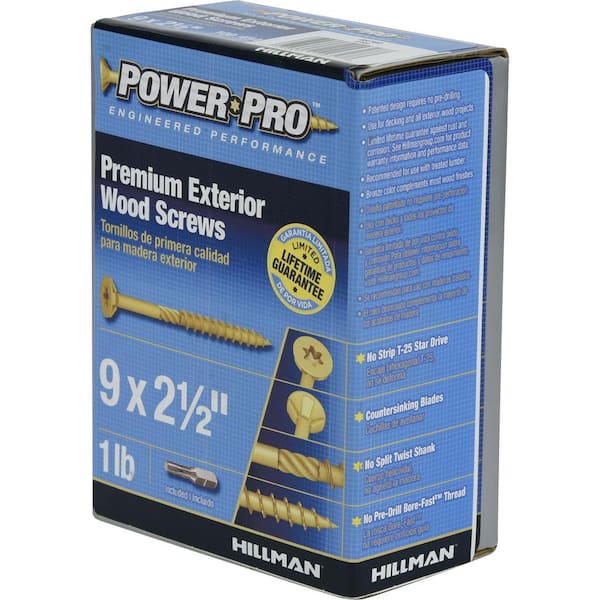 Details about   Power Pro 48610 Wood Screws Premium Outdoor Deck Screws #9 x 2-1/2" Rust R... 