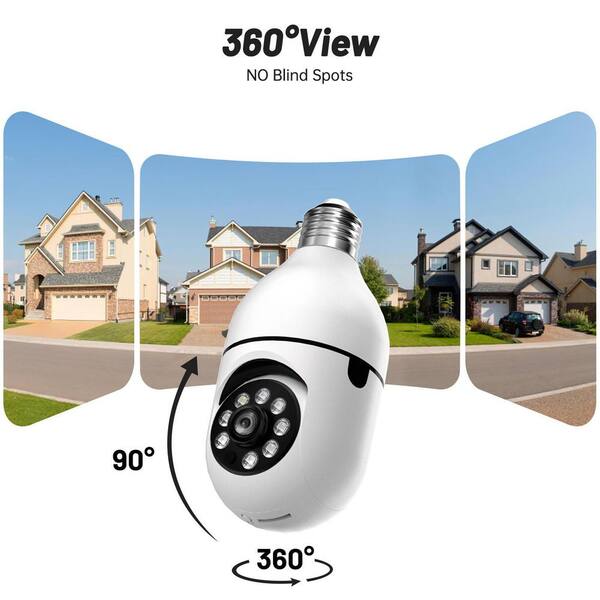 Wired Smart Outdoor Plug-In Security Camera with Night Vision, 360°View