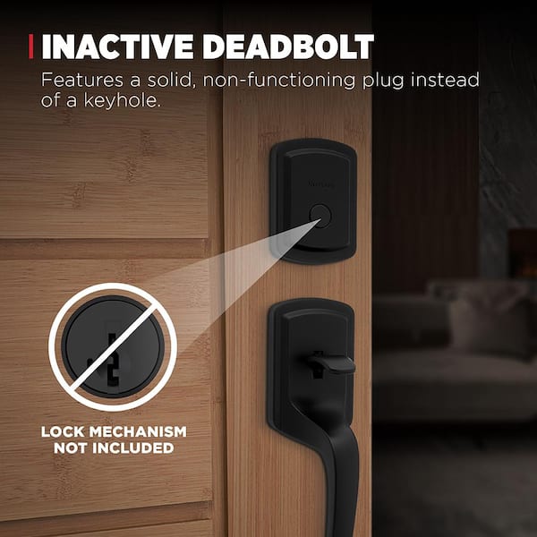 Kwikset Prague Matte Black Matte Black Keyed Entry Door Handleset