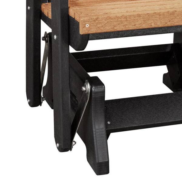 Cedar and Black Poly Resin Fan Back Glider Chair
