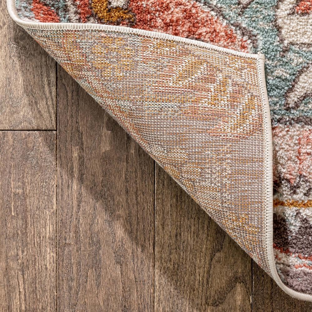 Blush Geometric Easy-Care Synthetic 7'10" x 9'10" Area Rug
