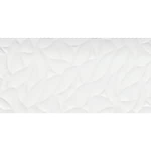 Jazz Bloom White 11.81 in. x 23.62 in. Glossy Patterned Look Ceramic Wall Tile (9.69 sq. ft./Case)