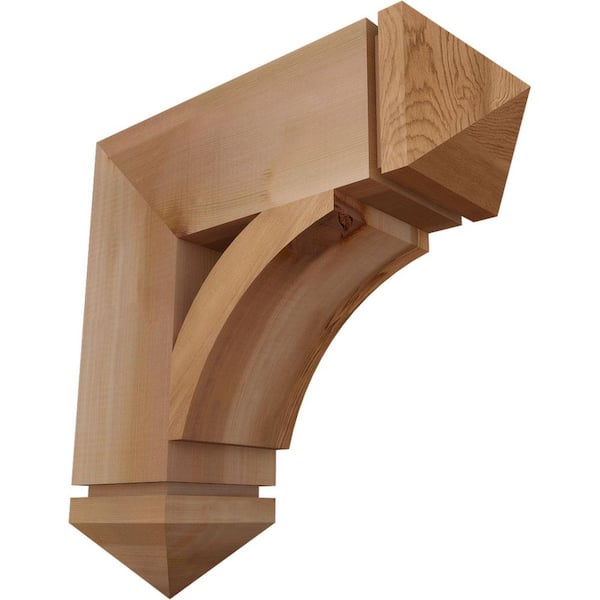 Ekena Millwork 5.5 in. x 20 in. x 20 in. Western Red Cedar Thorton Arts and Crafts Smooth Bracket