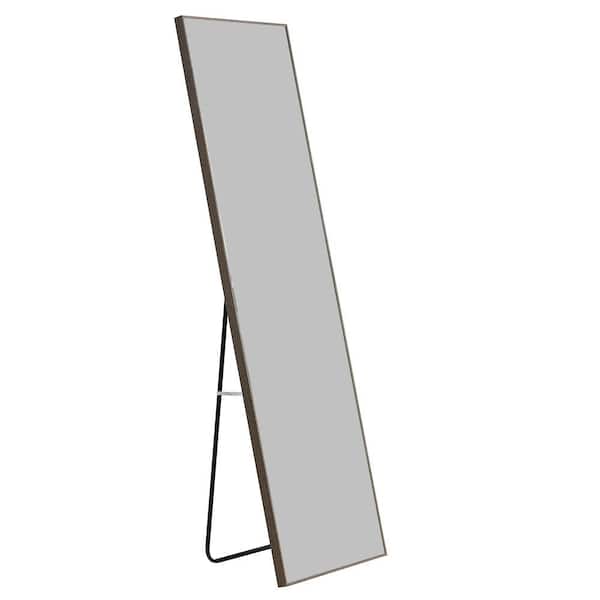 Unbranded Gray 23 in. W x 65 in. H Glam Rectangle Glass Framed Mirror Wall Mirror Wall Decor Mirror