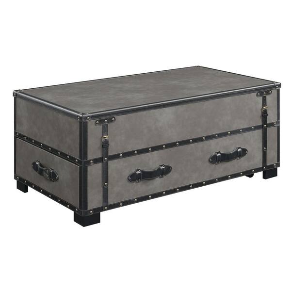 Picket House Furnishings Newport 44 in. Gray Large Rectangle Wood Coffee Table with Lift Top