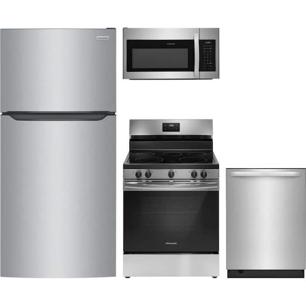 20 cu. ft. Stainless Steel Top Freezer with 5 Burner Freestanding Range and Dishwasher with 3rd Rack