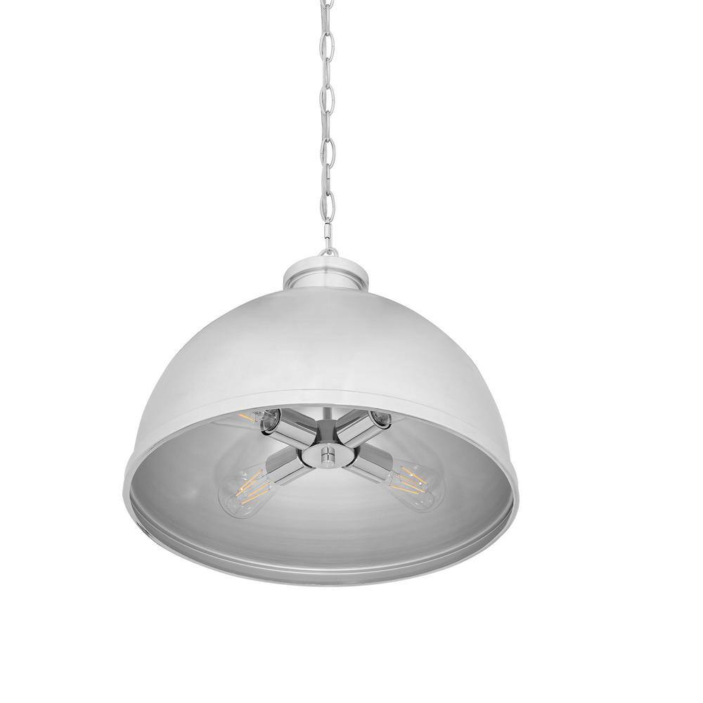 Hampton Bay Tallulah 4Light Chrome Pendant Hanging Light, Dome Kitchen