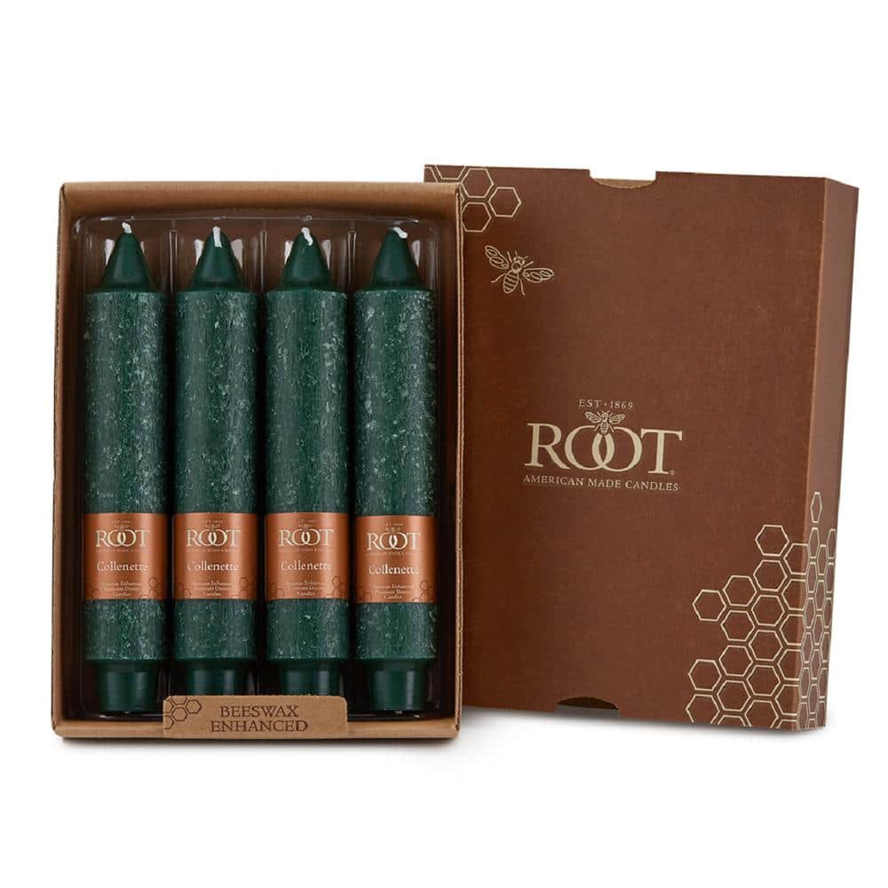ROOT CANDLES 7 in. Timberline Dark Green Dinner Candle (Box