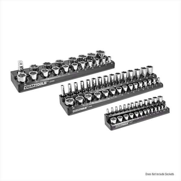 3 Piece Magnetic Socket Tray Set-Blue, Metric 22486 - The Home Depot