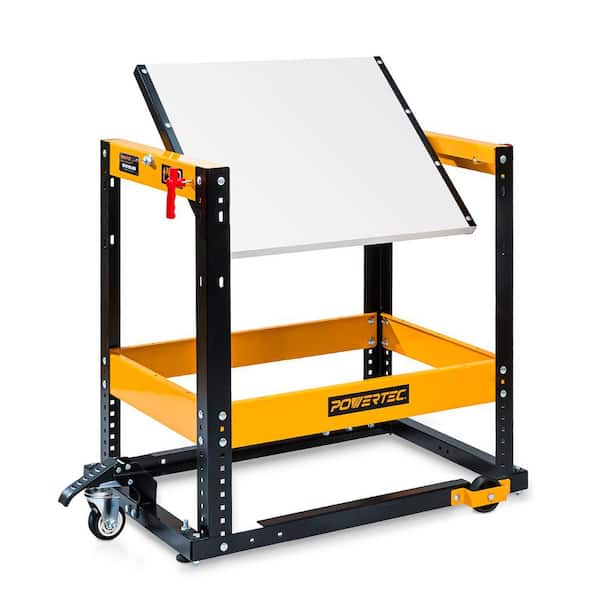 25 in. x 20-1/2 in. Universal Stand with Flip Top, Caster Wheels, Mobile Workbench, 300 lb capacity for Benchtop Machine