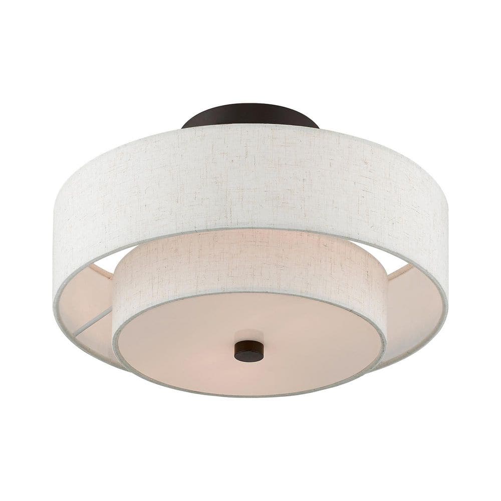 Claremont Transitional 2-Light Indoor/Outdoor Ceiling Mount in English Bronze