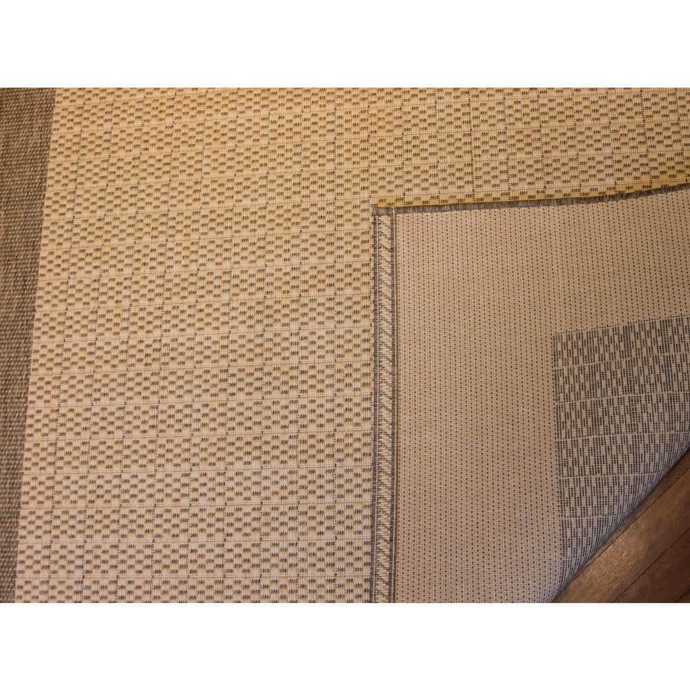 Recife Checkered Field 7'6" Round Indoor/Outdoor Rug in Natural-Cocoa
