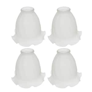 5-1/4 in. Frosted Floral Ceiling Fan Replacement Glass Shade (4-Pack)