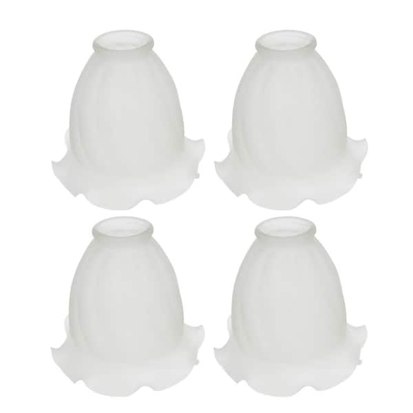 5-1/4 in. Frosted Floral Ceiling Fan Replacement Glass Shade (4-Pack)
