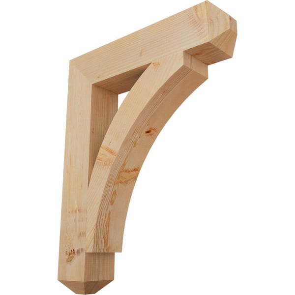 Ekena Millwork 5.5 in. x 38 in. x 30 in. Douglas Fir Thorton Craftsman Smooth Bracket