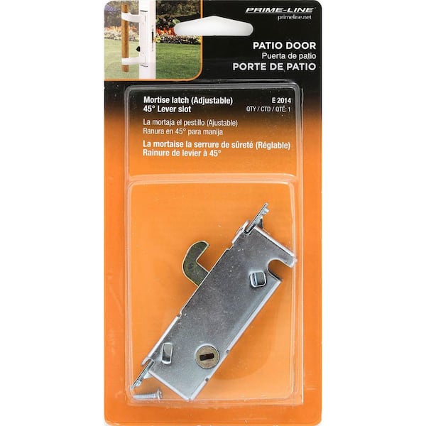 Prime-Line Serrure à Mortaiser E 2164 Pour Porte Patio, Acier, Clavette à 45°, Plaque Frontale Ronde, Entraxes 8,5 Et 11,4 Cm