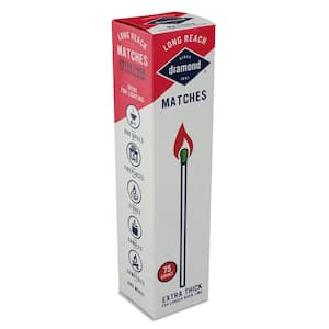 Greenlight Long Reach Matches, Large Strike On Box Matches (75-Count) for Lighting Candles, Grills, Fireplaces, Firepits